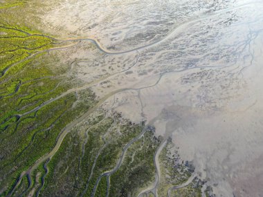 Aerial view of the tidal streams of the Slurfter, Rotterdam, The Netherlands clipart