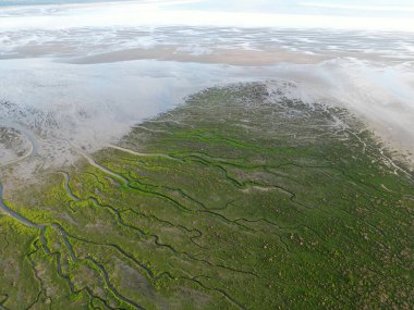 Aerial view of the tidal streams of the Slurfter, Rotterdam, The Netherlands clipart