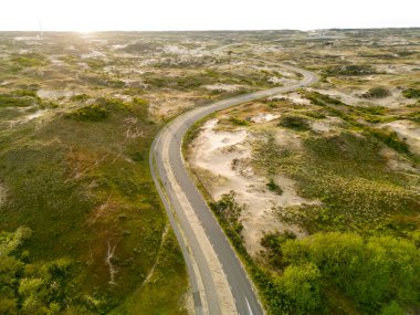 Aerial view of the dune landscape near Langerveld, North Holland, The Netherlands clipart