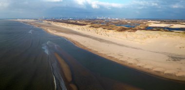 Bloemendaal aan Zee yakınlarındaki kıyı manzarası, Kuzey Hollanda, Hollanda