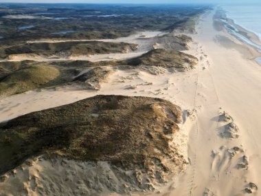 Aerial view of the coastal landscape near Bloemendaal aan Zee, North Holland, The Netherlands clipart