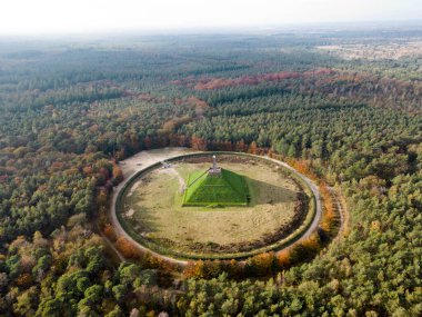 Aerial view of the pyramid of Austerlitz, The Netherlands clipart