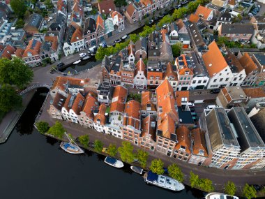 Aerial view of the historic city of Haarlem, The Netherlands clipart