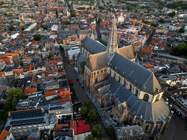 Aerial view of the historic city of Haarlem, The Netherlands clipart