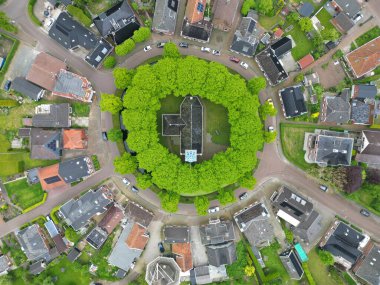 Aerial view of the small village of Spijk, Groningen, The Netherlands clipart