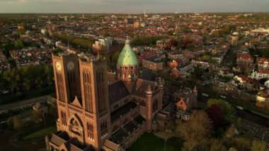 St. Bavo Katedrali 'nin havadan görünüşü, Haarlem, Hollanda