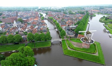 Aerial view of the historic city of Haarlem, The Netherlands clipart