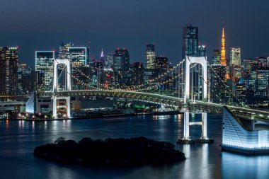 Gökkuşağı Köprüsü ve Skyline 'ın Mavi Saat Görünümü