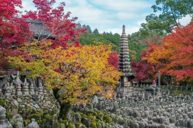 Doğayla çevrili tarihi Japon Budist tapınağı.