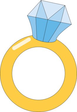 elmas bir yüzük bir çizimi.