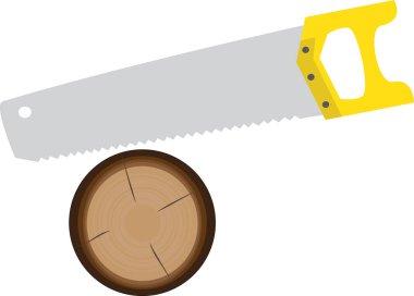 Testere beyaz arkaplanda izole edildi