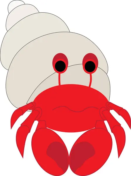 Bir keşiş yengecinin vektör sanatı, bir kabuklu deniz hayvanı..