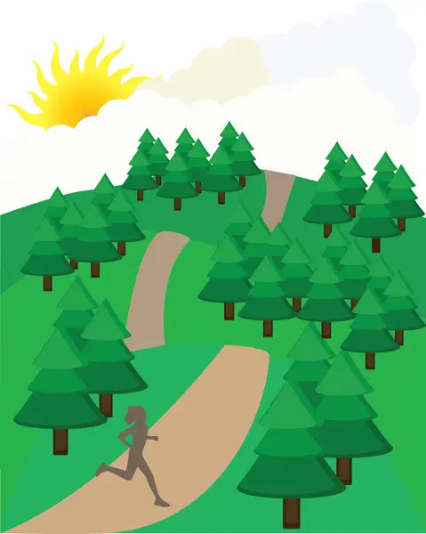 Açık havada koşan birinin vektör sanatı..