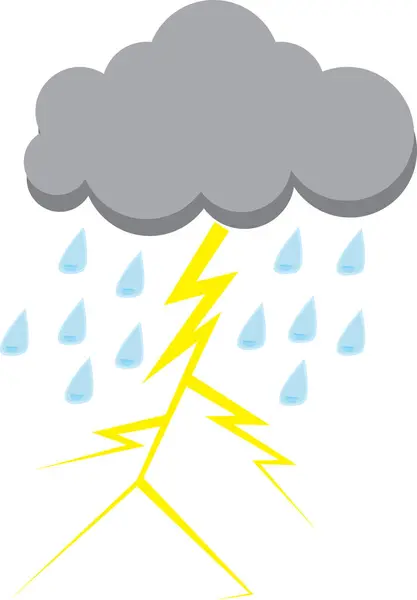 Gök gürültüsü ve şimşek vektör sanatı.