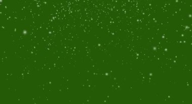 Yeşil ekran 3D üzerinde yalıtılmış kar... düşen kar yeşil üzerinde izole edilmiş (4k + Chroma anahtarı)).