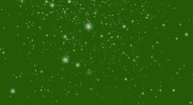 Yeşil ekran 3D üzerinde yalıtılmış kar... düşen kar yeşil üzerinde izole edilmiş (4k + Chroma anahtarı)).