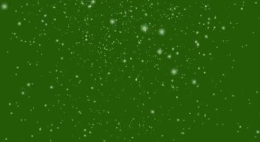 Yeşil ekran 3D üzerinde yalıtılmış kar... düşen kar yeşil üzerinde izole edilmiş (4k + Chroma anahtarı)).