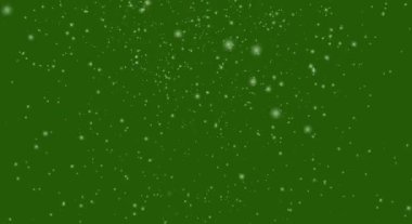 Yeşil ekran 3D üzerinde yalıtılmış kar... düşen kar yeşil üzerinde izole edilmiş (4k + Chroma anahtarı)).