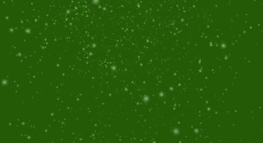 Yeşil ekran 3D üzerinde yalıtılmış kar... düşen kar yeşil üzerinde izole edilmiş (4k + Chroma anahtarı)).