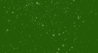 Yeşil ekran 3D üzerinde yalıtılmış kar... düşen kar yeşil üzerinde izole edilmiş (4k + Chroma anahtarı)).