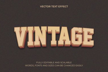 Vintage Düzenlenebilir Metin Efekti Eski Retro Tipografi Tasarımı