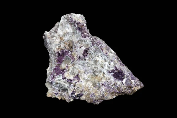Esemplare Fluorite Viola Mescolato Con Cristalli Calcite Giganti Dalla Miniera — Foto Stock