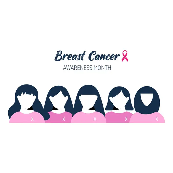 Göğüs Kanseri Farkındalığı Ay Sancak Vektör Tasarımı.