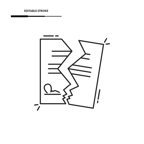 Kırık Sözleşme Simgesi Vektör Tasarımı.