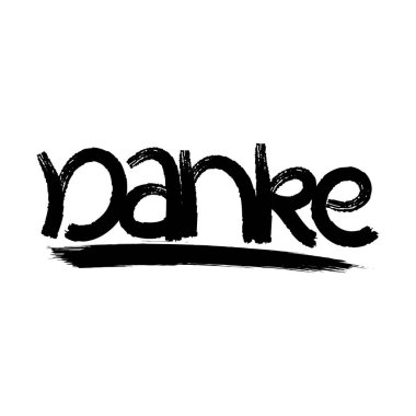 Fırça darbesi Danke El Harf Vektörü Tasarımı.