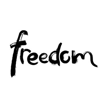 Fırça Darbesi Özgürlük Eli Harfleme Vektör Tasarımı.