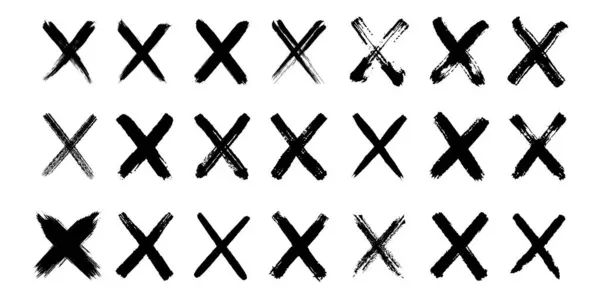 Fırça Darbesi Çapraz Şekli Vektör Tasarımı.