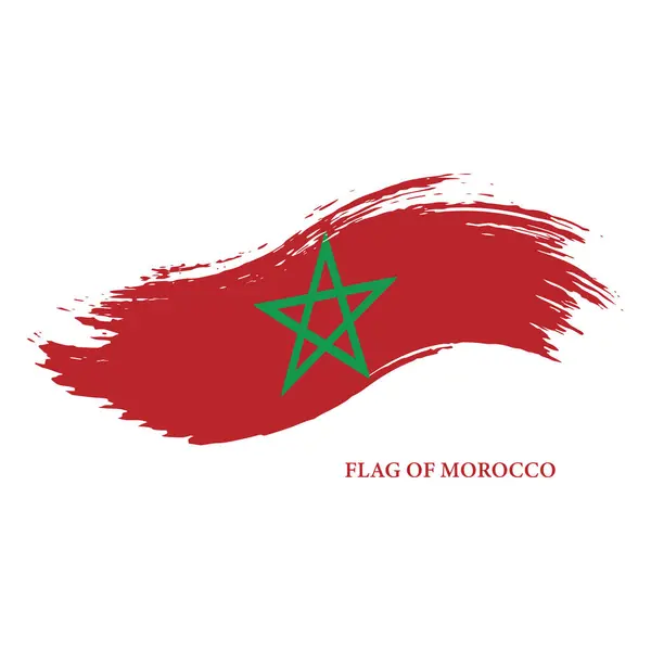 Fas Vektör Tasarımının Fırça Vuruşu Bayrağı.