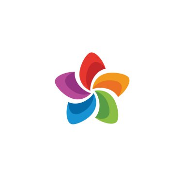 Renkli yıldız Logo tasarım vektör şablonu