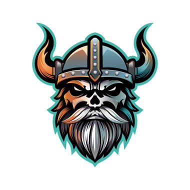 Bu görüntü, savaş, güç ve gücün geleneksel Viking sembolü olan boynuzlu kask takan bir Viking kafatası. Bu resim çok yönlü ve bir logo, dövme ya da bir sanat eseri için olabilir..