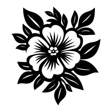 Siyah-beyaz bir çiçek, siyah-beyaz desenli the siyah-124; Premium yapay zeka tasarımı.