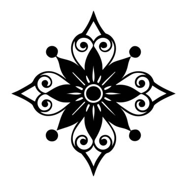 Siyah-beyaz bir çiçek, siyah-beyaz desenli the siyah-124; Premium yapay zeka tasarımı