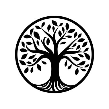 Ağaç siyah ve beyaz izole edilmiş ikon vektör illüstrasyonu- 124; Premium yapay zeka tasarımı