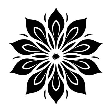 Siyah-beyaz bir çiçek, siyah-beyaz desenli the siyah-124; Premium yapay zeka tasarımı