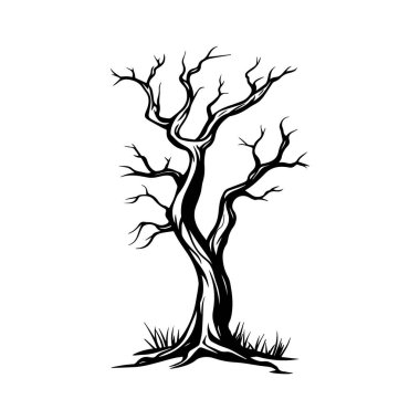 Ağaç siyah ve beyaz izole edilmiş ikon vektör illüstrasyonu- 124; Premium yapay zeka tasarımı