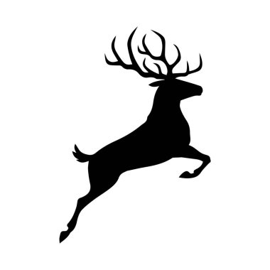 Katı beyaz zemin üzerinde Geyik silueti vektörü the solid white background (124); Premium yapay zeka tasarımı