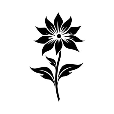 Çiçek siluet vektörü the 124; Premium yapay zeka tarafından oluşturulmuş vektör tasarımı