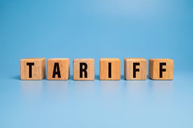 tarifeler mavi arkaplan üzerinde izole kelime metni