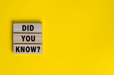 Ahşap bloklardaki kelimelerin sarı arka planda izole olduğunu biliyor muydun? Boşluğu kopyala