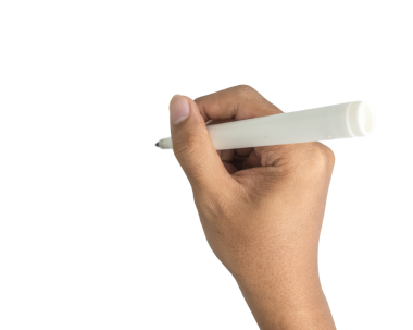 Saydam arkaplanda kopyalama alanı olan siyah işaret tutan erkek elleri