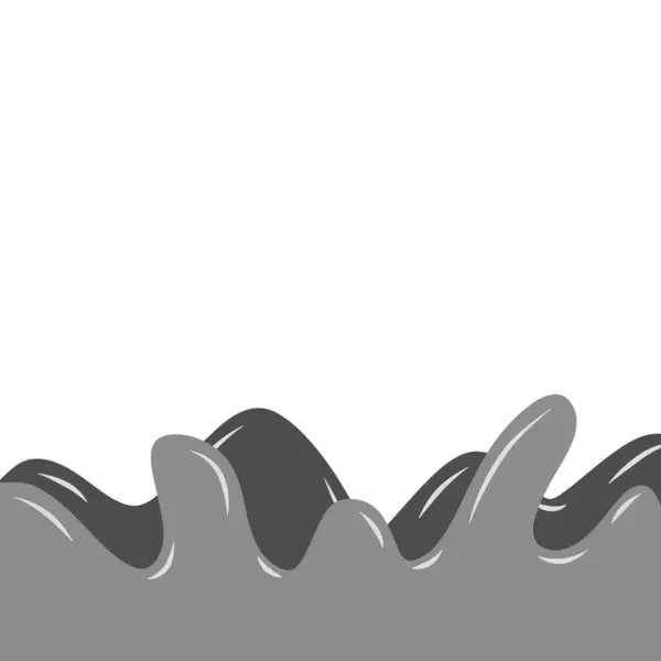 Illustration of grey liquid splash wave with glossy highlights, minimalist modern abstract design ideal for creative backgrounds, covers, and templates.