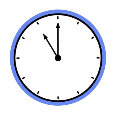 Illustration of eleven oclock with a simple blue border. Minimalist design for time, punctuality, and schedule concepts.