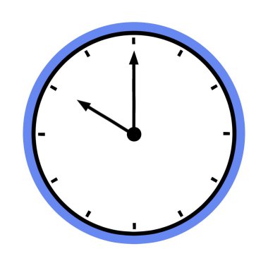 Illustration of ten oclock with a simple blue border. Minimalist design for time, punctuality, and schedule concepts.