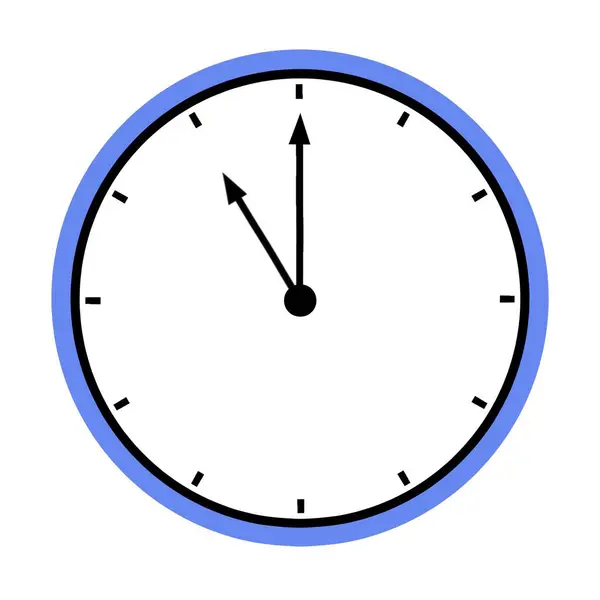 Illustration of eleven oclock with a simple blue border. Minimalist design for time, punctuality, and schedule concepts.