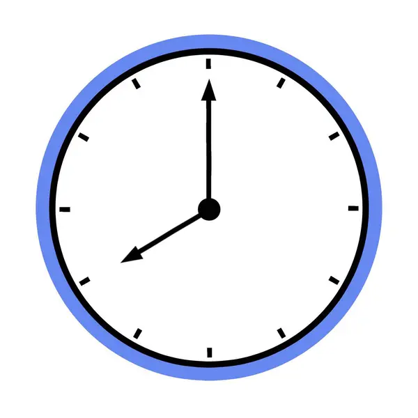 Illustration of eight oclock with a simple blue border. Minimalist design for time, punctuality, and schedule concepts.