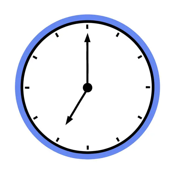 Illustration of seven oclock with a simple blue border. Minimalist design for time, punctuality, and schedule concepts.